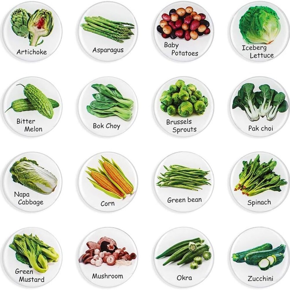 16 Pieces Vegetables Food Magnets Fridge Refrigerator Kitchen Food List New